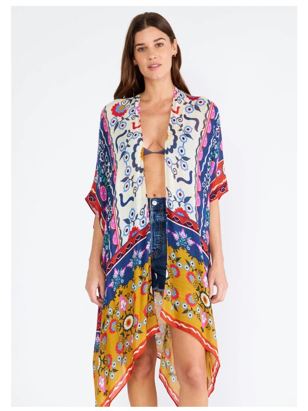 Lovestitch Colorful Lightweight Longline Kimono One Size New with tag